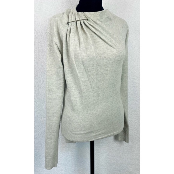 LANVIN • River 2014 Grey 100% Wool Clothespin Knit Pullover Sweater - Picture 4 of 13